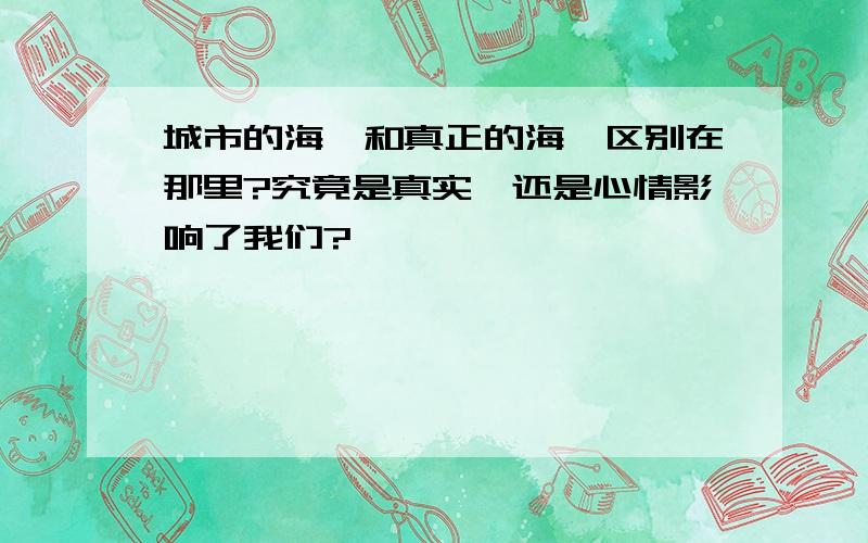 城市的海,和真正的海,区别在那里?究竟是真实,还是心情影响了我们?