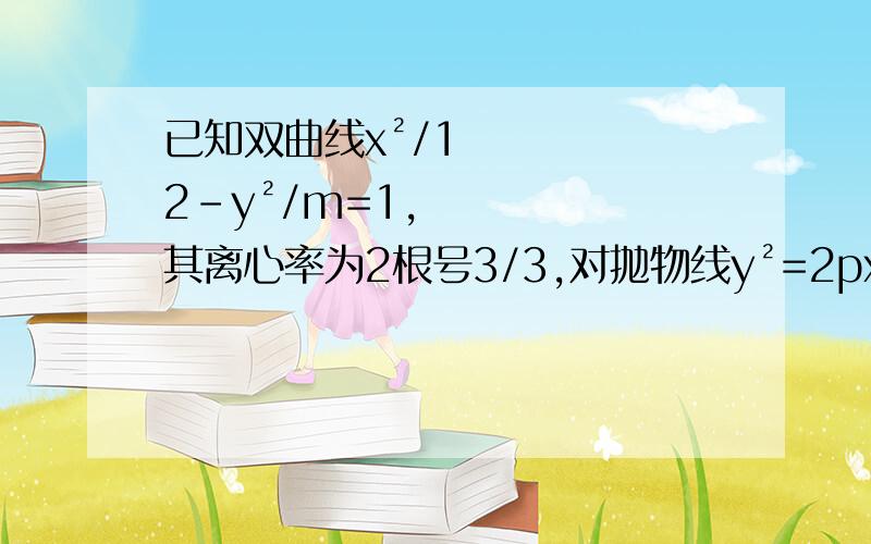 已知双曲线x²/12-y²/m=1,其离心率为2根号3/3,对抛物线y²=2px的焦点与双曲线的左焦点重合,求抛物线的标准方程.