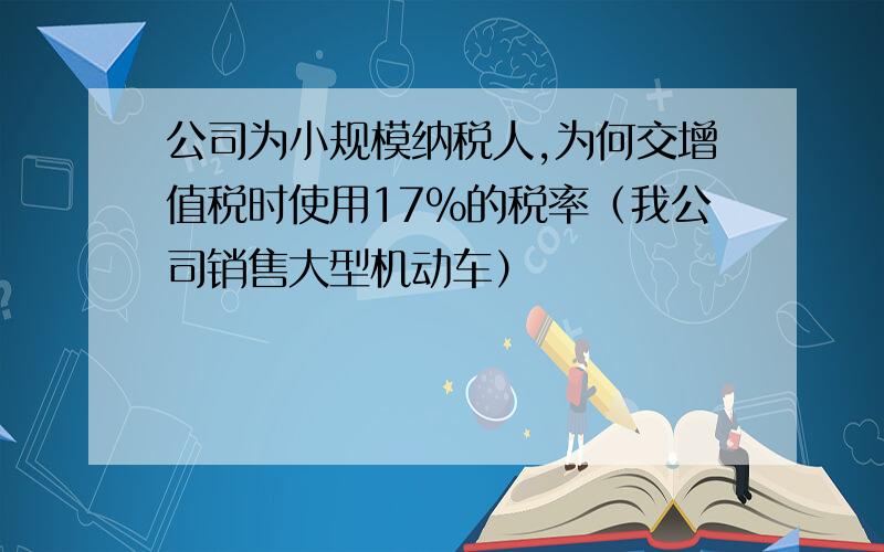 公司为小规模纳税人,为何交增值税时使用17%的税率（我公司销售大型机动车）