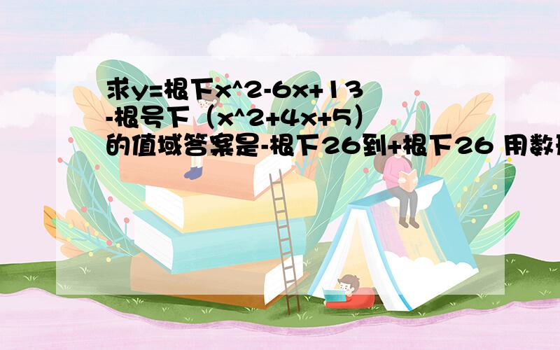 求y=根下x^2-6x+13-根号下（x^2+4x+5）的值域答案是-根下26到+根下26 用数形结合法