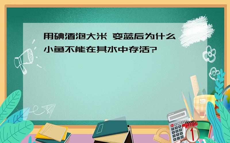 用碘酒泡大米 变蓝后为什么 小鱼不能在其水中存活?