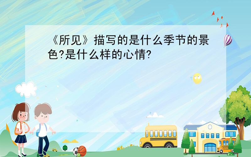 《所见》描写的是什么季节的景色?是什么样的心情?