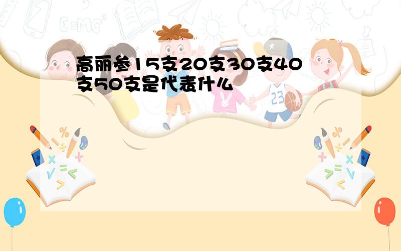 高丽参15支20支30支40支50支是代表什么