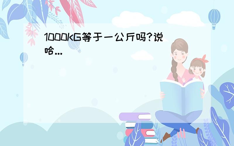 1000KG等于一公斤吗?说哈...