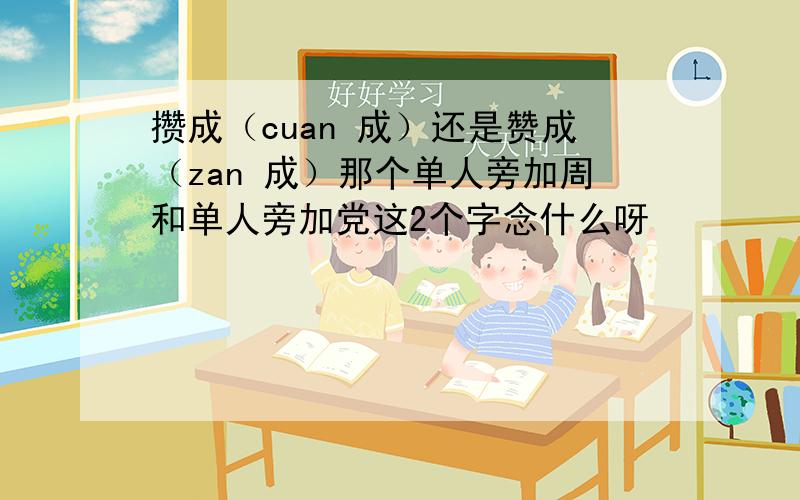 攒成（cuan 成）还是赞成（zan 成）那个单人旁加周和单人旁加党这2个字念什么呀