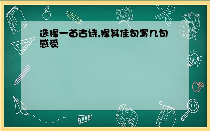 选择一首古诗,择其佳句写几句感受