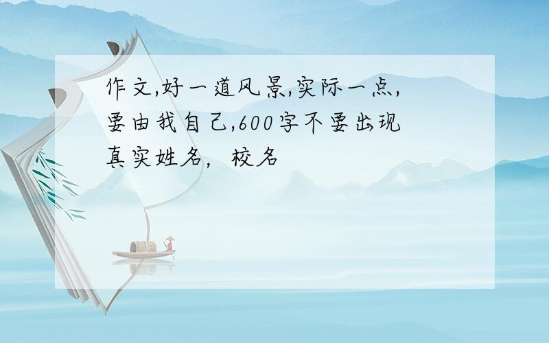 作文,好一道风景,实际一点,要由我自己,600字不要出现真实姓名，校名