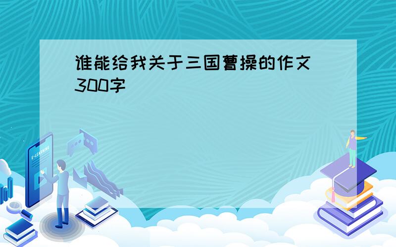 谁能给我关于三国曹操的作文 300字