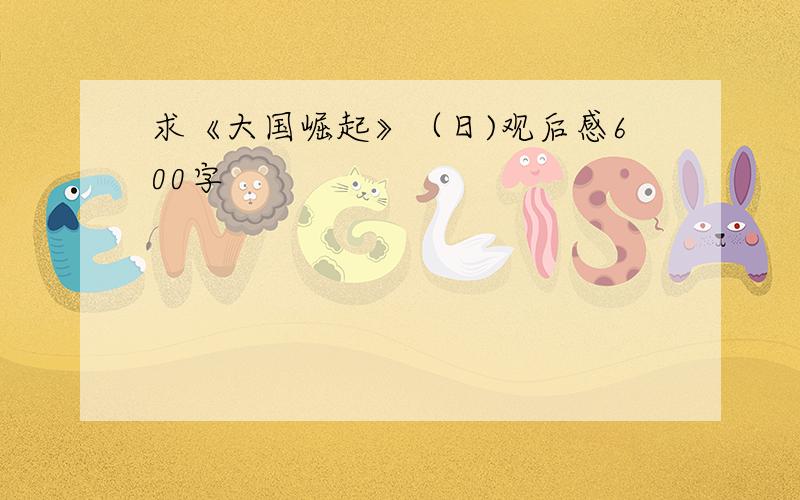 求《大国崛起》（日)观后感600字