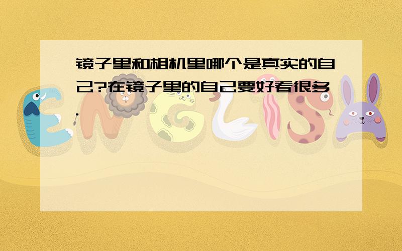 镜子里和相机里哪个是真实的自己?在镜子里的自己要好看很多.