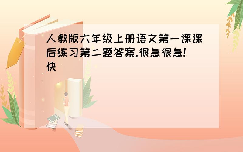 人教版六年级上册语文第一课课后练习第二题答案.很急很急!快