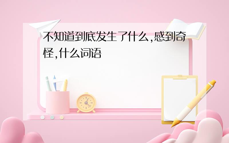 不知道到底发生了什么,感到奇怪,什么词语