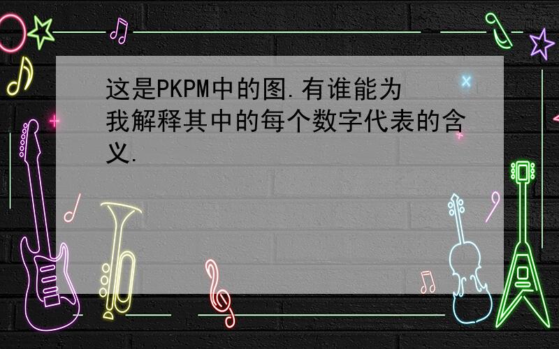 这是PKPM中的图.有谁能为我解释其中的每个数字代表的含义.