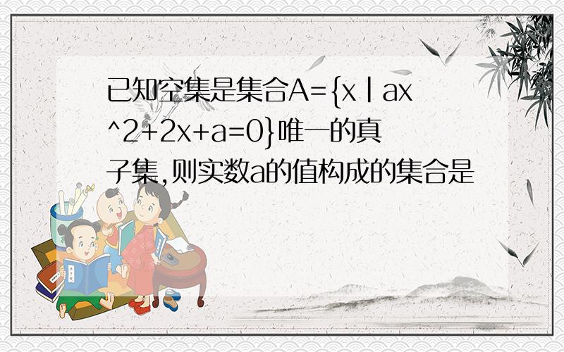 已知空集是集合A={x|ax^2+2x+a=0}唯一的真子集,则实数a的值构成的集合是