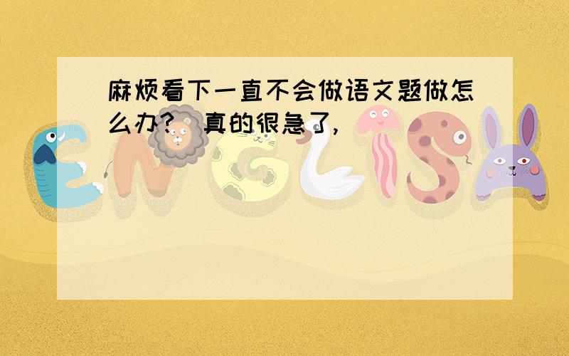 麻烦看下一直不会做语文题做怎么办?　真的很急了,