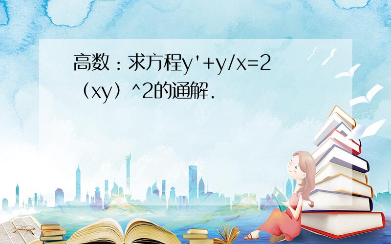 高数：求方程y'+y/x=2（xy）^2的通解.