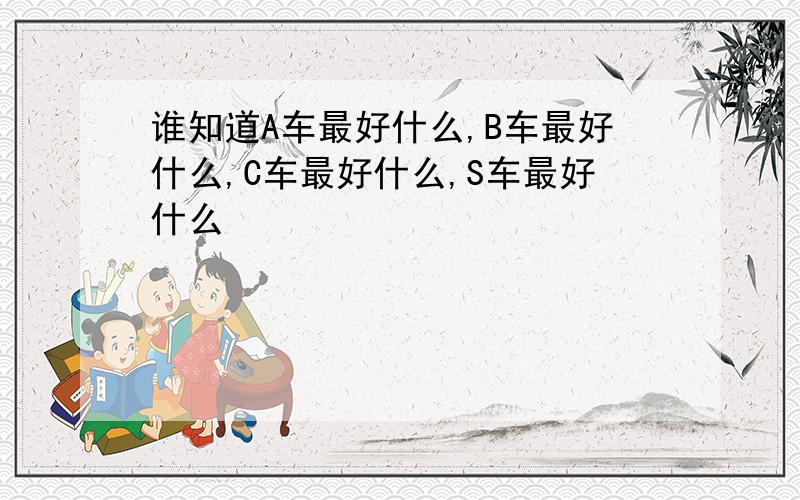 谁知道A车最好什么,B车最好什么,C车最好什么,S车最好什么