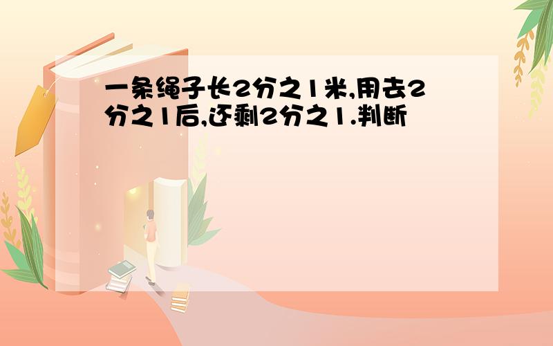 一条绳子长2分之1米,用去2分之1后,还剩2分之1.判断