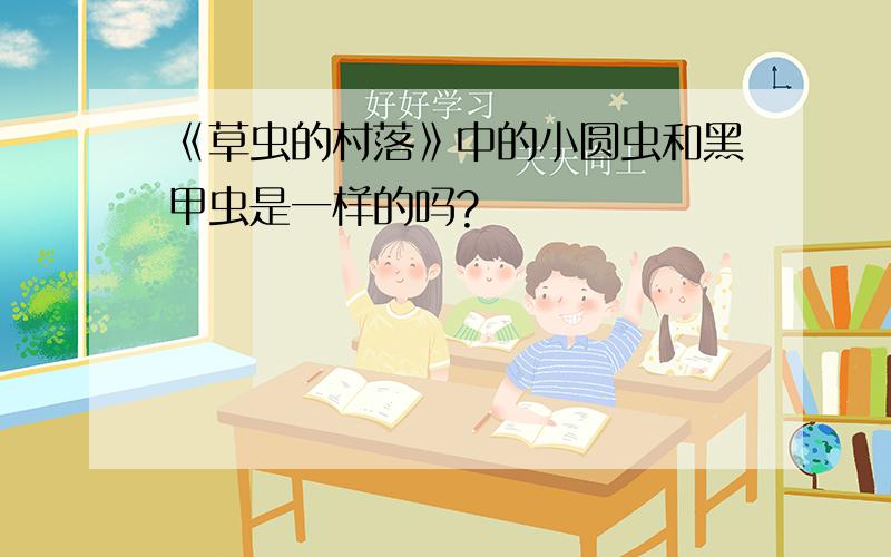 《草虫的村落》中的小圆虫和黑甲虫是一样的吗?