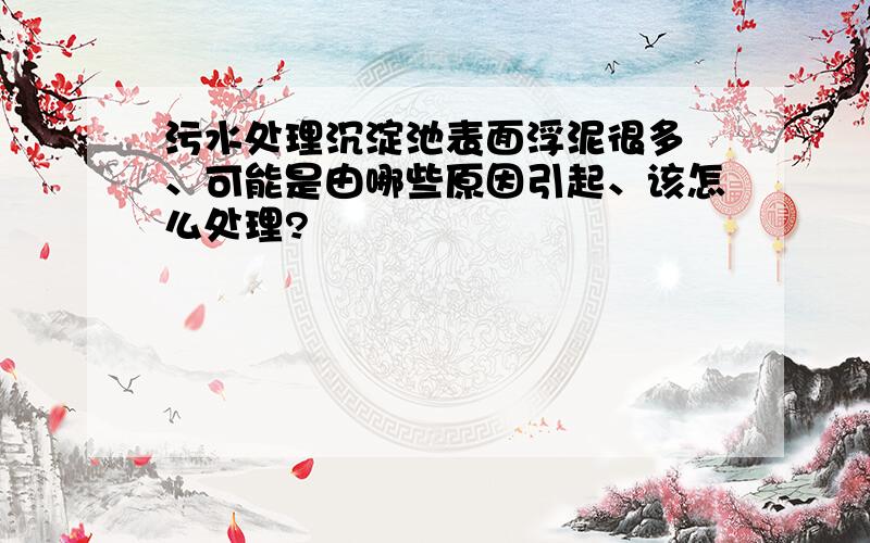 污水处理沉淀池表面浮泥很多 、可能是由哪些原因引起、该怎么处理?