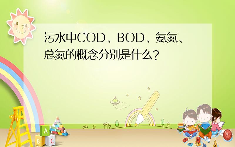 污水中COD、BOD、氨氮、总氮的概念分别是什么?