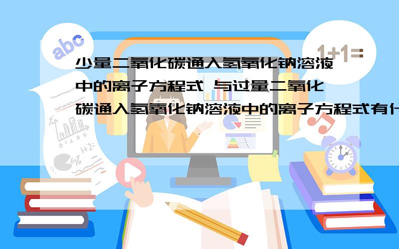 少量二氧化碳通入氢氧化钠溶液中的离子方程式 与过量二氧化碳通入氢氧化钠溶液中的离子方程式有什么区别 请分别说明 如果题目条件是二氧化碳通入氢氧化钠溶液中而没有说明量的多少