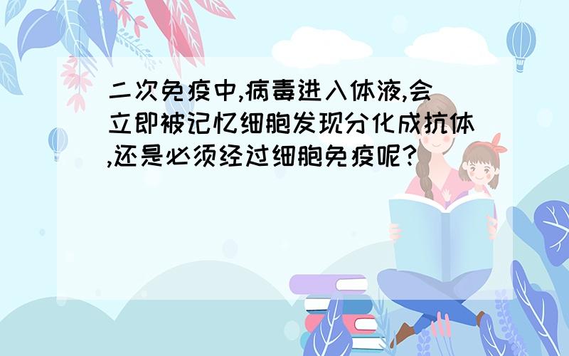 二次免疫中,病毒进入体液,会立即被记忆细胞发现分化成抗体,还是必须经过细胞免疫呢?