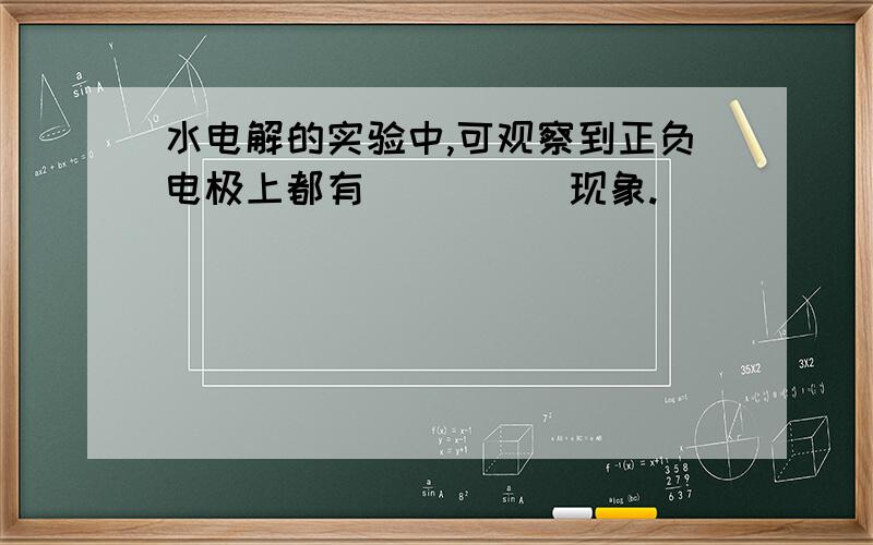 水电解的实验中,可观察到正负电极上都有_____现象.