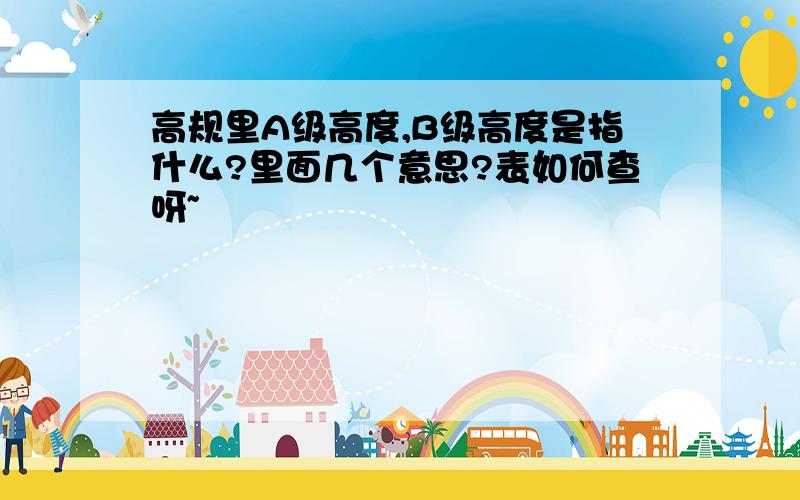 高规里A级高度,B级高度是指什么?里面几个意思?表如何查呀~