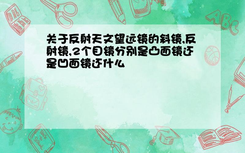 关于反射天文望远镜的斜镜,反射镜,2个目镜分别是凸面镜还是凹面镜还什么