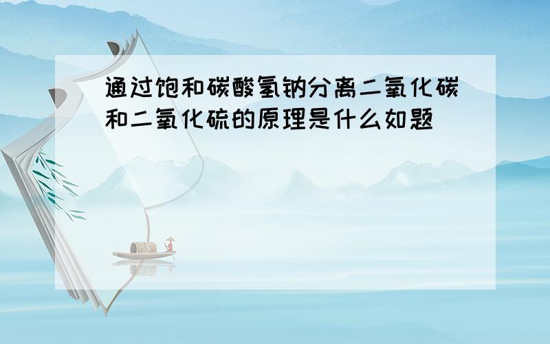 通过饱和碳酸氢钠分离二氧化碳和二氧化硫的原理是什么如题