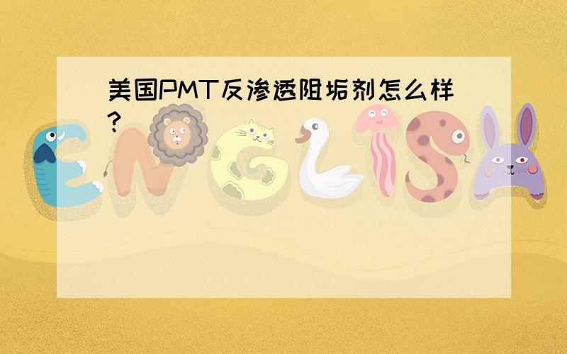 美国PMT反渗透阻垢剂怎么样?