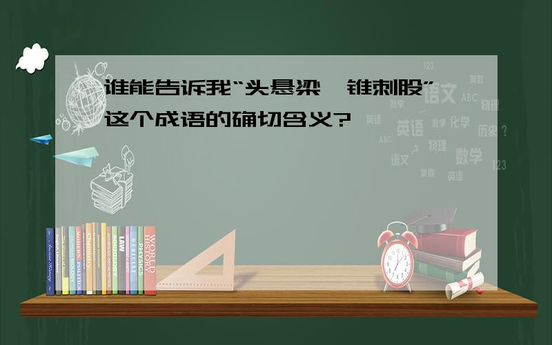 谁能告诉我“头悬梁,锥刺股”这个成语的确切含义?