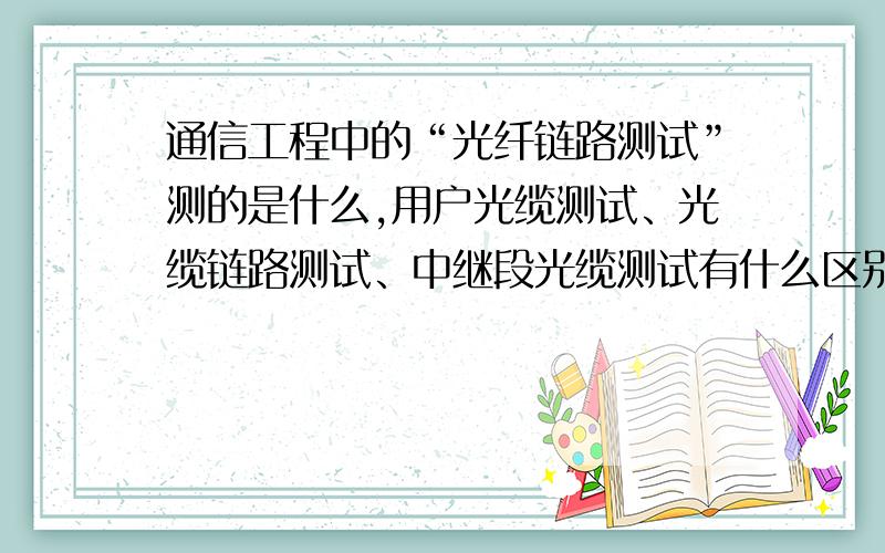 通信工程中的“光纤链路测试”测的是什么,用户光缆测试、光缆链路测试、中继段光缆测试有什么区别?尾纤什么地方用方头什么用圆头的?