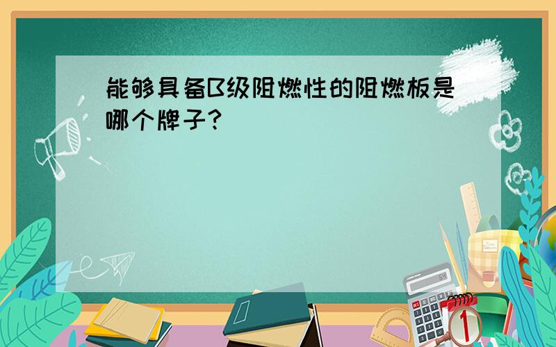 能够具备B级阻燃性的阻燃板是哪个牌子?