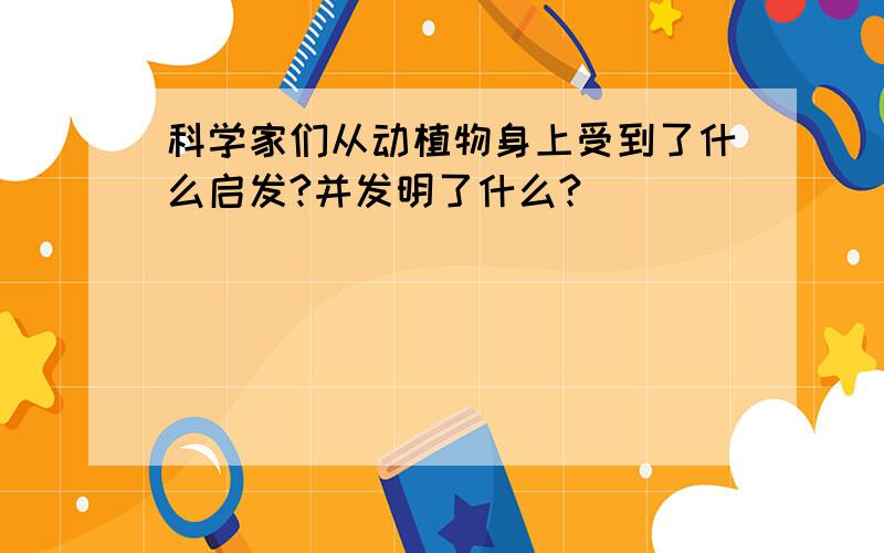 科学家们从动植物身上受到了什么启发?并发明了什么?