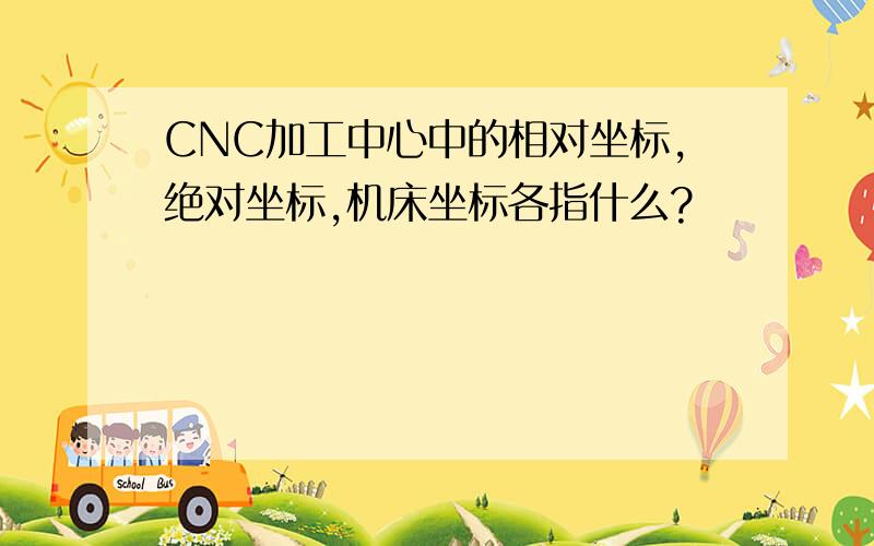 CNC加工中心中的相对坐标,绝对坐标,机床坐标各指什么?