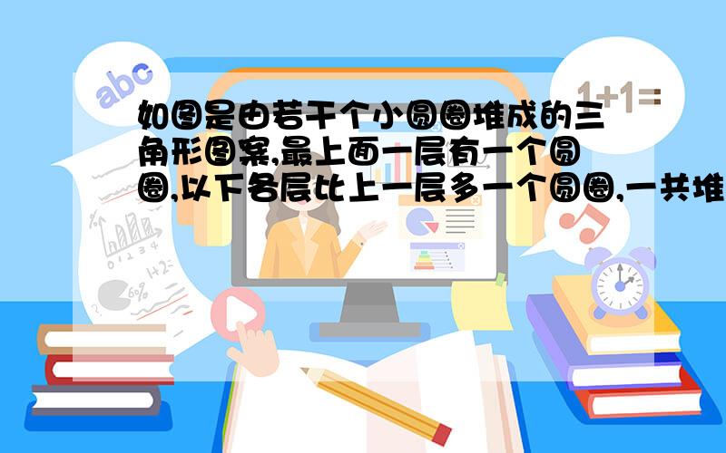 如图是由若干个小圆圈堆成的三角形图案,最上面一层有一个圆圈,以下各层比上一层多一个圆圈,一共堆了十1.我们自上往下,在每个圆圈中都按下图的方式天上一连串的正整数1.2.3.4.5……求最