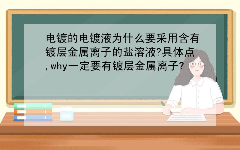 电镀的电镀液为什么要采用含有镀层金属离子的盐溶液?具体点,why一定要有镀层金属离子?