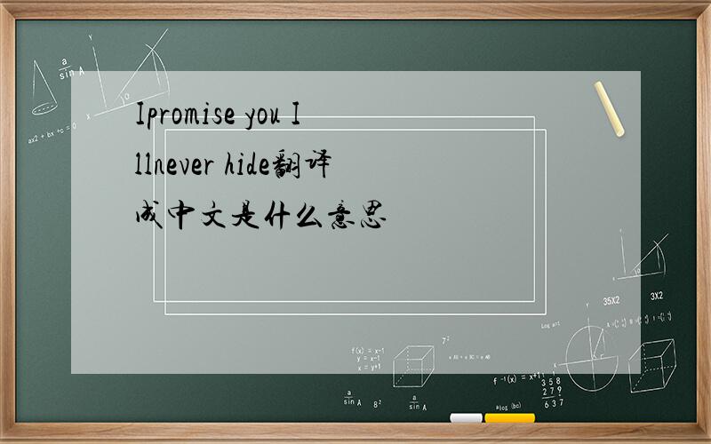 Ipromise you Illnever hide翻译成中文是什么意思