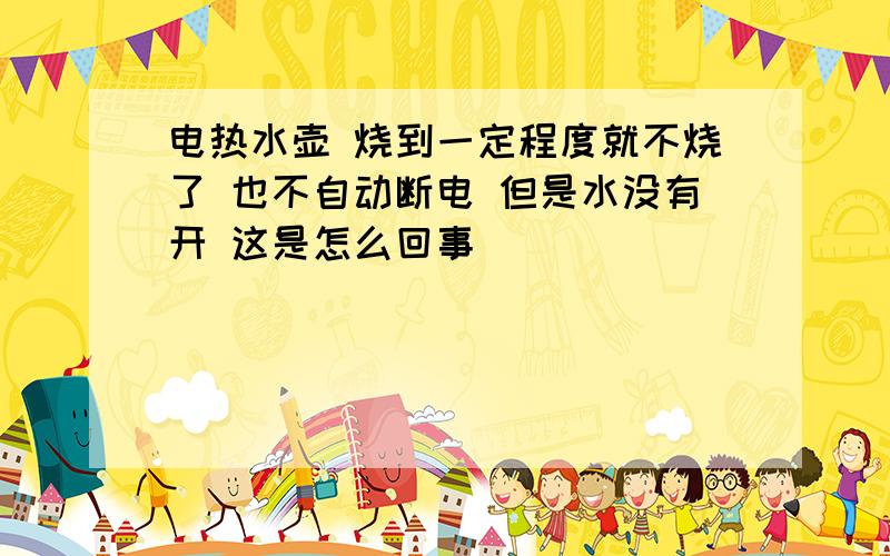 电热水壶 烧到一定程度就不烧了 也不自动断电 但是水没有开 这是怎么回事