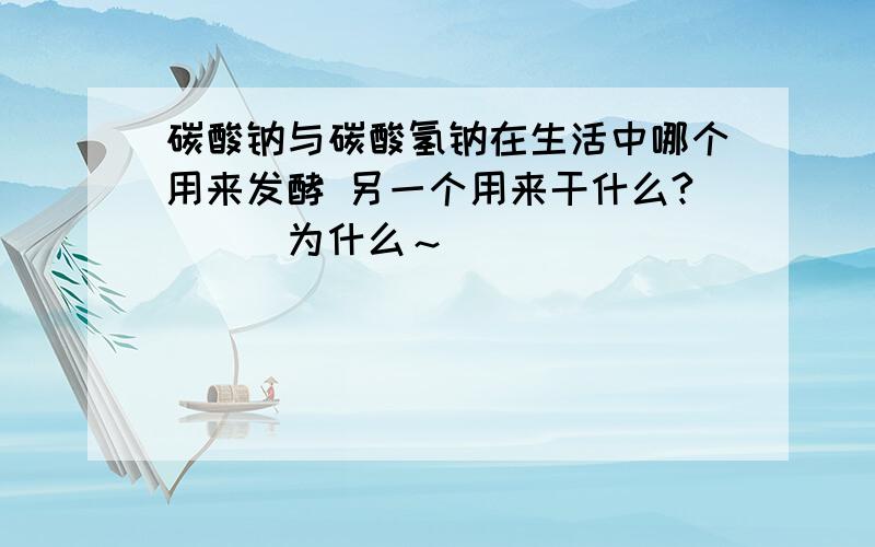 碳酸钠与碳酸氢钠在生活中哪个用来发酵 另一个用来干什么?　　　为什么～