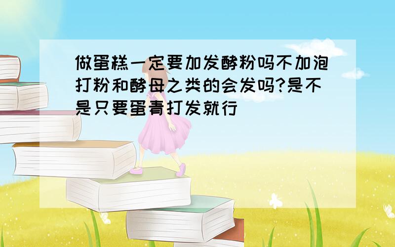 做蛋糕一定要加发酵粉吗不加泡打粉和酵母之类的会发吗?是不是只要蛋青打发就行