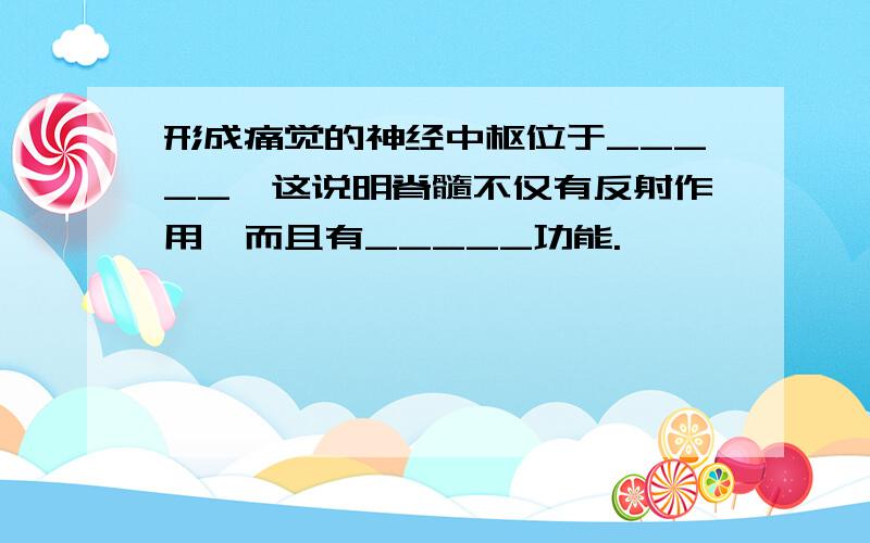 形成痛觉的神经中枢位于_____,这说明脊髓不仅有反射作用,而且有_____功能.