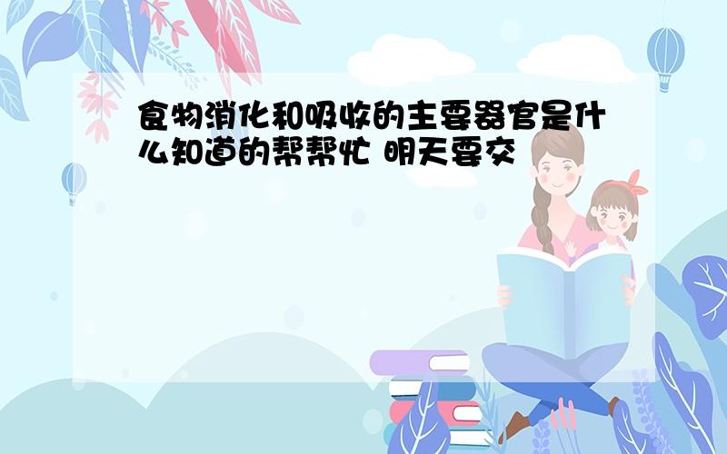 食物消化和吸收的主要器官是什么知道的帮帮忙 明天要交