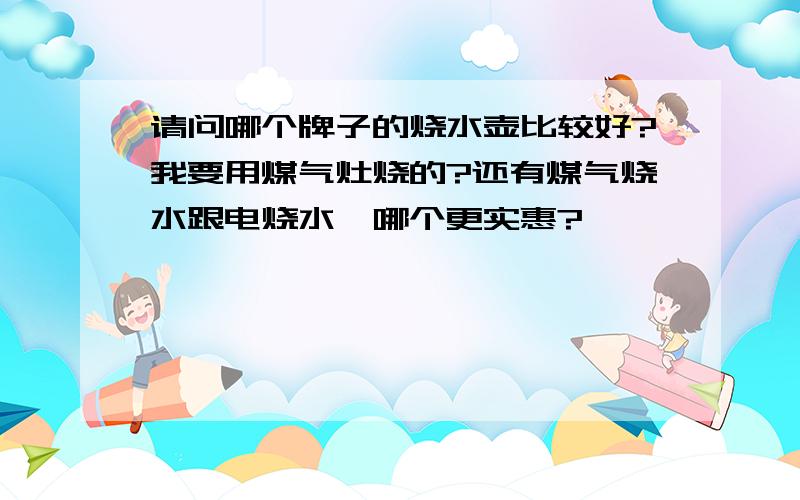 请问哪个牌子的烧水壶比较好?我要用煤气灶烧的?还有煤气烧水跟电烧水,哪个更实惠?