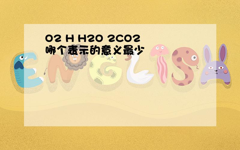 O2 H H2O 2CO2 哪个表示的意义最少