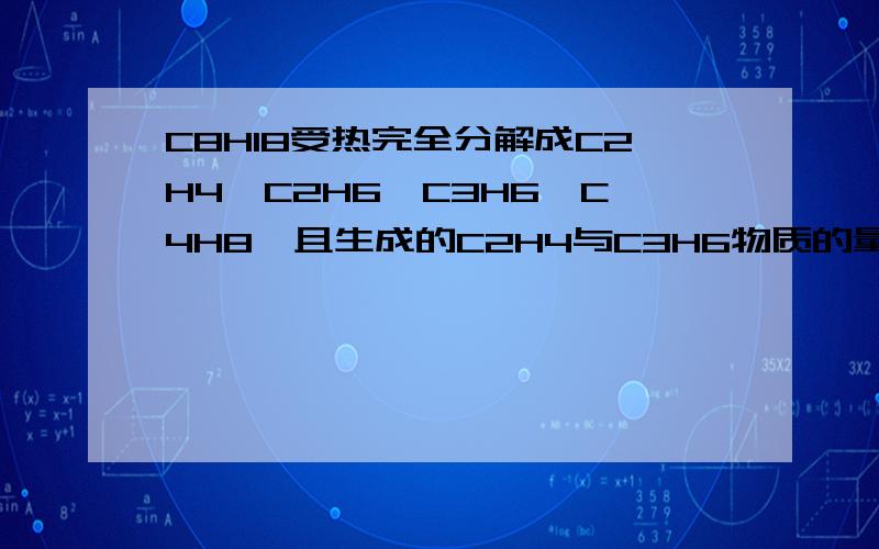 C8H18受热完全分解成C2H4、C2H6、C3H6、C4H8,且生成的C2H4与C3H6物质的量之比为1:1,反应后混合气体的平均相对分子质量是?C8H18受热完全分解成CH4、C2H4、C2H6、C3H6、C4H10,且生成的C2H4与C3H6物质的量之