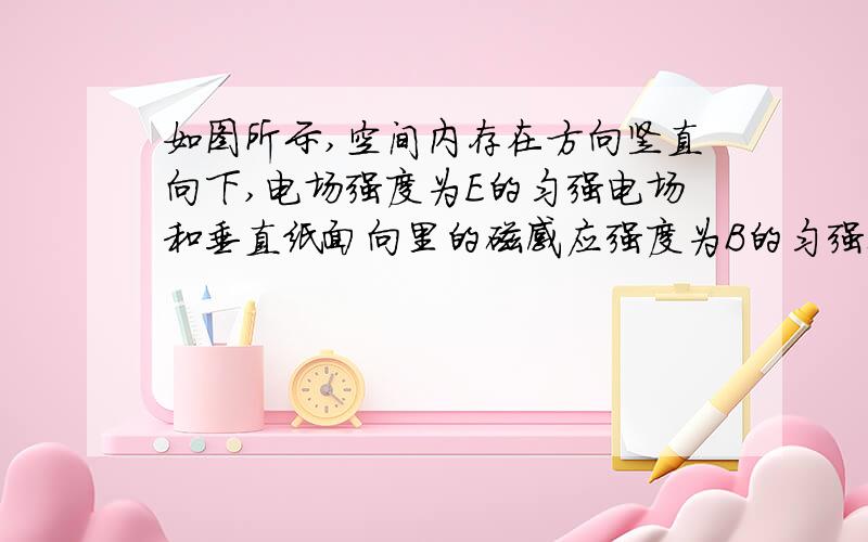 如图所示,空间内存在方向竖直向下,电场强度为E的匀强电场和垂直纸面向里的磁感应强度为B的匀强磁场,质量为M的液滴,恰能在竖直平面内做匀速圆周运动,轨道半径为R