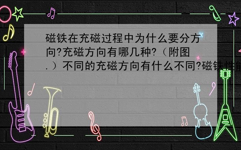 磁铁在充磁过程中为什么要分方向?充磁方向有哪几种?（附图.）不同的充磁方向有什么不同?磁铁性能是不是包括剩磁,矫顽力,内禀矫顽力,磁能积?如果是他们是指的什么?